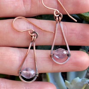 SaraZ // Rain Drop fülbevaló fluorittal - ékszer - fülbevaló - lógó fülbevaló - Meska.hu