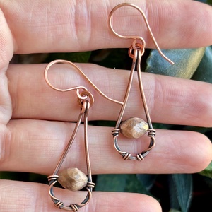 SaraZ // Rain Drop fülbevaló ásvánnyal - ékszer - fülbevaló - lógó fülbevaló - Meska.hu