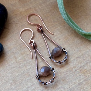 SaraZ // Rain Drop fülbevaló ásvánnyal - ékszer - fülbevaló - lógó fülbevaló - Meska.hu