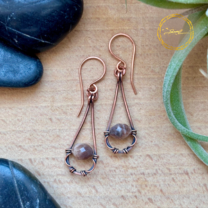 SaraZ // Rain Drop fülbevaló ásvánnyal, Ékszer, Fülbevaló, Lógó fülbevaló, Ékszerkészítés, MESKA