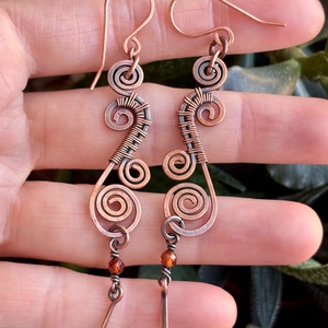 SaraZ // Desert Bloom fülbevaló hessonittal - ékszer - fülbevaló - lógó fülbevaló - Meska.hu