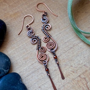 SaraZ // Desert Bloom fülbevaló hessonittal - ékszer - fülbevaló - lógó fülbevaló - Meska.hu