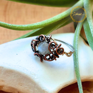 SaraZ // Earthbound Sigil gyűrű labradorittal, Ékszer, Gyűrű, Fonódó gyűrű, Ékszerkészítés, MESKA