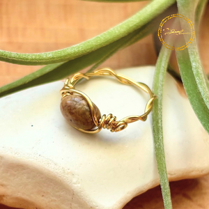 SaraZ // Inner Ember gyűrű alasani acháttal, Ékszer, Gyűrű, Gyöngyös gyűrű, Ékszerkészítés, MESKA