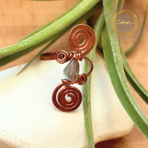 SaraZ // Desert Bloom gyűrű labradorittal, Ékszer, Gyűrű, Gyöngyös gyűrű, Ékszerkészítés, MESKA