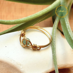 SaraZ // Forest Drop gyűrű aventurinnal, Ékszer, Gyűrű, Gyöngyös gyűrű, Ékszerkészítés, MESKA