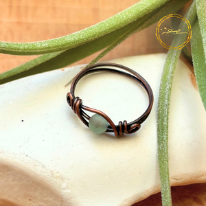 SaraZ // Inner Ember gyűrű aventurinnal, Ékszer, Gyűrű, Gyöngyös gyűrű, Ékszerkészítés, MESKA