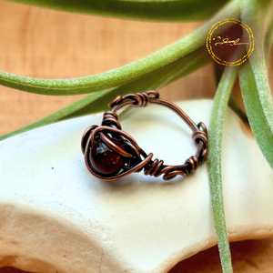 SaraZ // Earthbound Sigil gyűrű bikaszemmel, Ékszer, Gyűrű, Fonódó gyűrű, Ékszerkészítés, MESKA