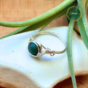 SaraZ // Inner Ember gyűrű amazonittal, Ékszer, Gyűrű, Gyöngyös gyűrű, Ékszerkészítés, MESKA