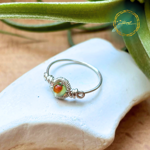 SaraZ // Inner Gaze gyűrű páva acháttal, Ékszer, Gyűrű, Gyöngyös gyűrű, Ékszerkészítés, MESKA