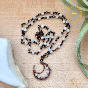 SaraZ // Lunar Circle nyaklánc holdkővel, Ékszer, Nyaklánc, Medálos nyaklánc, Ékszerkészítés, MESKA