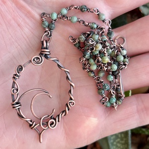 SaraZ // Eclipse Soul - Hold nyaklánc türkizzel - ékszer - nyaklánc - medálos nyaklánc - Meska.hu