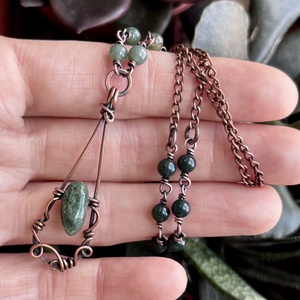 SaraZ // Forest Drop nyaklánc moha acháttal - ékszer - nyaklánc - medálos nyaklánc - Meska.hu