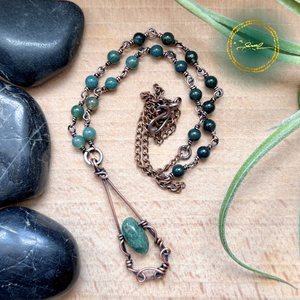 SaraZ // Forest Drop nyaklánc moha acháttal - Meska.hu