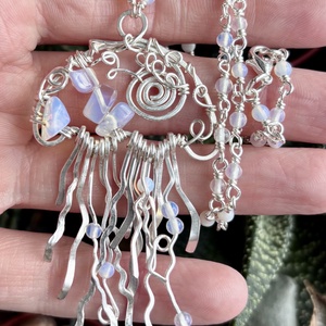 SaraZ // Moon Jelly nyaklánc opállal - ékszer - nyaklánc - medálos nyaklánc - Meska.hu