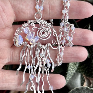 SaraZ // Moon Jelly nyaklánc opállal - ékszer - nyaklánc - medálos nyaklánc - Meska.hu