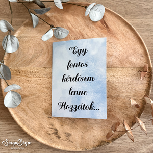 Fényképes keresztszülő felkérő lap+Gyöngyházfényű boríték, Baba - mama, Keresztelő kellékek, Keresztszülő felkérő, Fotó, grafika, rajz, illusztráció, MESKA