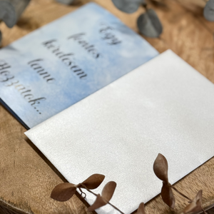 Fényképes keresztszülő felkérő lap+Gyöngyházfényű boríték - baba - mama - keresztelő kellékek - keresztszülő felkérő - Meska.hu