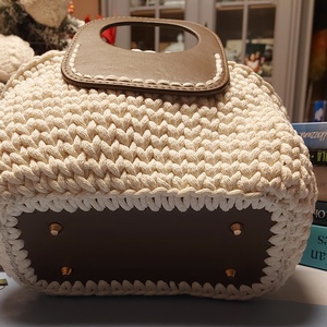 Egyedi, kézműves, horgolt kosártáska - táska & tok - kézitáska & válltáska - alkalmi táska - Meska.hu