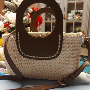 Egyedi, kézműves, horgolt kosártáska - táska & tok - kézitáska & válltáska - alkalmi táska - Meska.hu