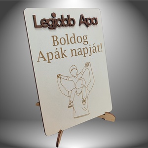Apák Napi Tábla (Legjobb Apa fehér) - otthon & életmód - dekoráció - asztal és polc dekoráció - asztaldísz - Meska.hu