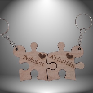 Páros Puzzle Kulcstartó - Meska.hu