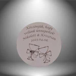 Esküvői Poháralátét, Köszönőajándék (Dátum,Név) - Meska.hu