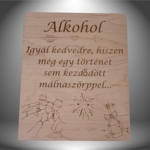 Esküvői Tábla (Alkohol), Esküvő, Dekoráció, Tábla & Jelzés, Famegmunkálás, Gravírozás, pirográfia, MESKA