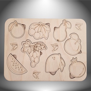 Gyümölcsös Behelyettesítő, Játék & Sport, Puzzle, Forma puzzle, Gravírozás, pirográfia, MESKA