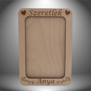 Képkeret Szeretlek Anya, Otthon & Életmód, Dekoráció, Kép & Falikép, Képkeret, Gravírozás, pirográfia, MESKA