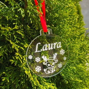 Plexi Karácsonyfadísz Név, Karácsony, Karácsonyi lakásdekoráció, Karácsonyfadíszek, Gravírozás, pirográfia, MESKA