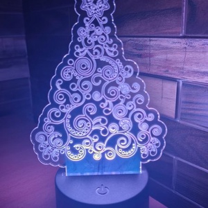 Karácsonyfa LED Lámpa, Karácsony, Karácsonyi lakásdekoráció, Karácsonyi fénydekoráció, Gravírozás, pirográfia, MESKA