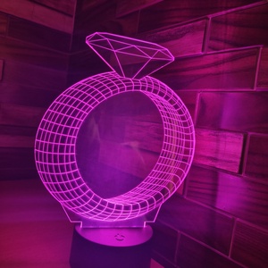3D gyűrű LED lámpa - otthon & életmód - lámpa - hangulatlámpa - Meska.hu