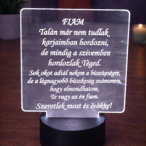 Ledes Plexi Tábla, Otthon & Életmód, Lámpa, Asztali lámpa, Gravírozás, pirográfia, MESKA