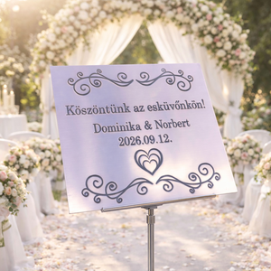 Plexi Esküvői Tábla (egyedi), Esküvő, Dekoráció, Tábla & Jelzés, , MESKA