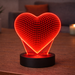 Szív alakú LED lámpa, Otthon & Életmód, Lámpa, Hangulatlámpa, Gravírozás, pirográfia, MESKA