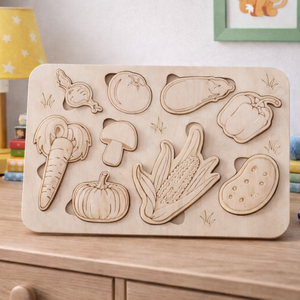 Zöldséges Behelyettesítő, Játék & Sport, Puzzle, Forma puzzle, Gravírozás, pirográfia, MESKA