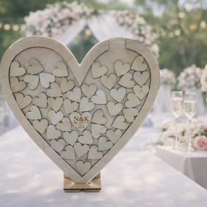 Vendégkönyv (Szív alakú), Esküvő, Emlék & Ajándék, Vendégkönyv, Famegmunkálás, MESKA