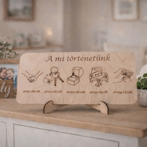 Mi Történetünk Tábla, , Famegmunkálás, Gravírozás, pirográfia, MESKA