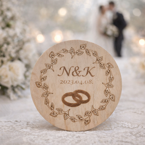 Esküvői Poháralátét,köszönőajándék (Monogramm), Esküvő, Emlék & Ajándék, Köszönőajándék, Gravírozás, pirográfia, MESKA