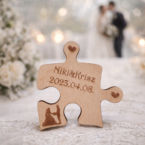 Esküvői Köszönőajándék (Puzzle), Esküvő, Emlék & Ajándék, Köszönőajándék, Famegmunkálás, Gravírozás, pirográfia, MESKA