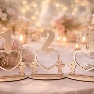 Esküvői Asztalszám Szív Alakú, Esküvő, Dekoráció, Asztaldísz, Famegmunkálás, MESKA