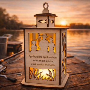 Apák Napi Mécsestartó (Egy Horgász Apuka), Otthon & Életmód, Gyertya, illat, aroma, Mécses és mécsestartó, Famegmunkálás, MESKA