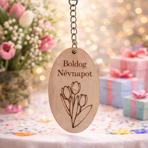 Boldog Névnapot Kulcstartó (Női), Táska & Tok, Kulcstartó & Táskadísz, Kulcstartó, Gravírozás, pirográfia, MESKA