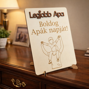 Apák Napi Tábla (Legjobb Apa fehér), , Gravírozás, pirográfia, MESKA