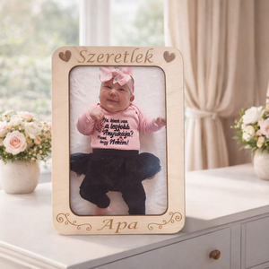 Képkeret Szeretlek Apa, Otthon & Életmód, Dekoráció, Kép & Falikép, Képkeret, Gravírozás, pirográfia, MESKA