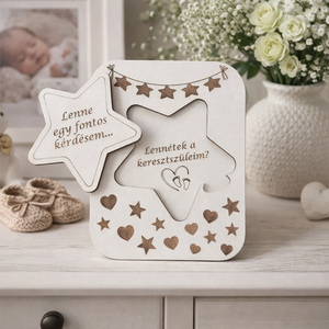 Keresztszülő Felkérő Tábla - baba - mama - keresztelő kellékek - keresztszülő felkérő - Meska.hu