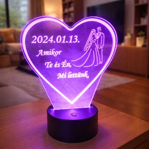 Gravírozott Szív LED Lámpa, Otthon & Életmód, Lámpa, Hangulatlámpa, , MESKA