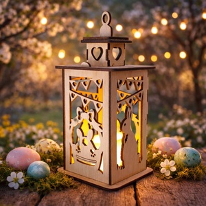 Húsvét Nyuszi és kosár - Mécsestartó, Otthon & Életmód, Gyertya, illat, aroma, Mécses és mécsestartó, , MESKA