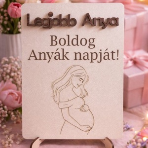 Anyák Napi Tábla (Legjobb Anya fehér) - otthon & életmód - dekoráció - asztal és polc dekoráció - gravírozott táblák - Meska.hu